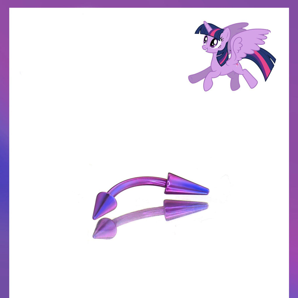 MLP Titanium Spiked Titanium Curved Barbell | Rook & Eyebrow Angel Fangs Lip Ring