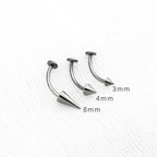 16G ASTM F-136 Titanium Spike Flat Back Labret Stud | Internally Threaded Upper Lip Piercing for Medusa & Monroe