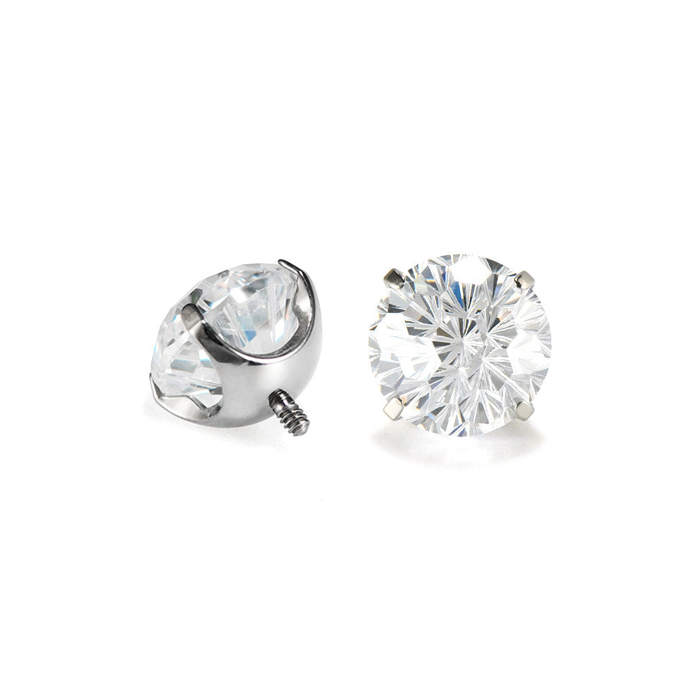 Piercing de langue en titane et tourmaline dégradée CZ 