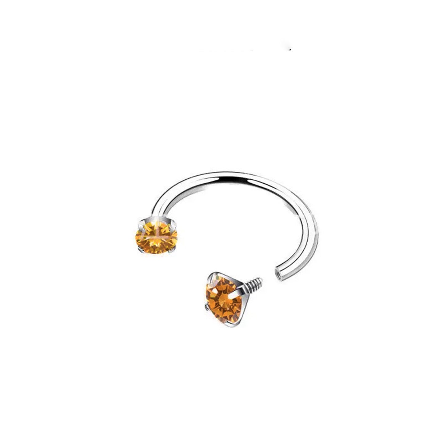 Titanium Double CZ Horseshoe Ring | Hypoallergenic Healing Cartilage Earring