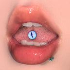 Mystic Demon Eye Titanium Tongue Ring - Internally Threaded