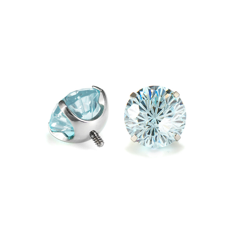 Piercing de langue en titane et tourmaline dégradée CZ 