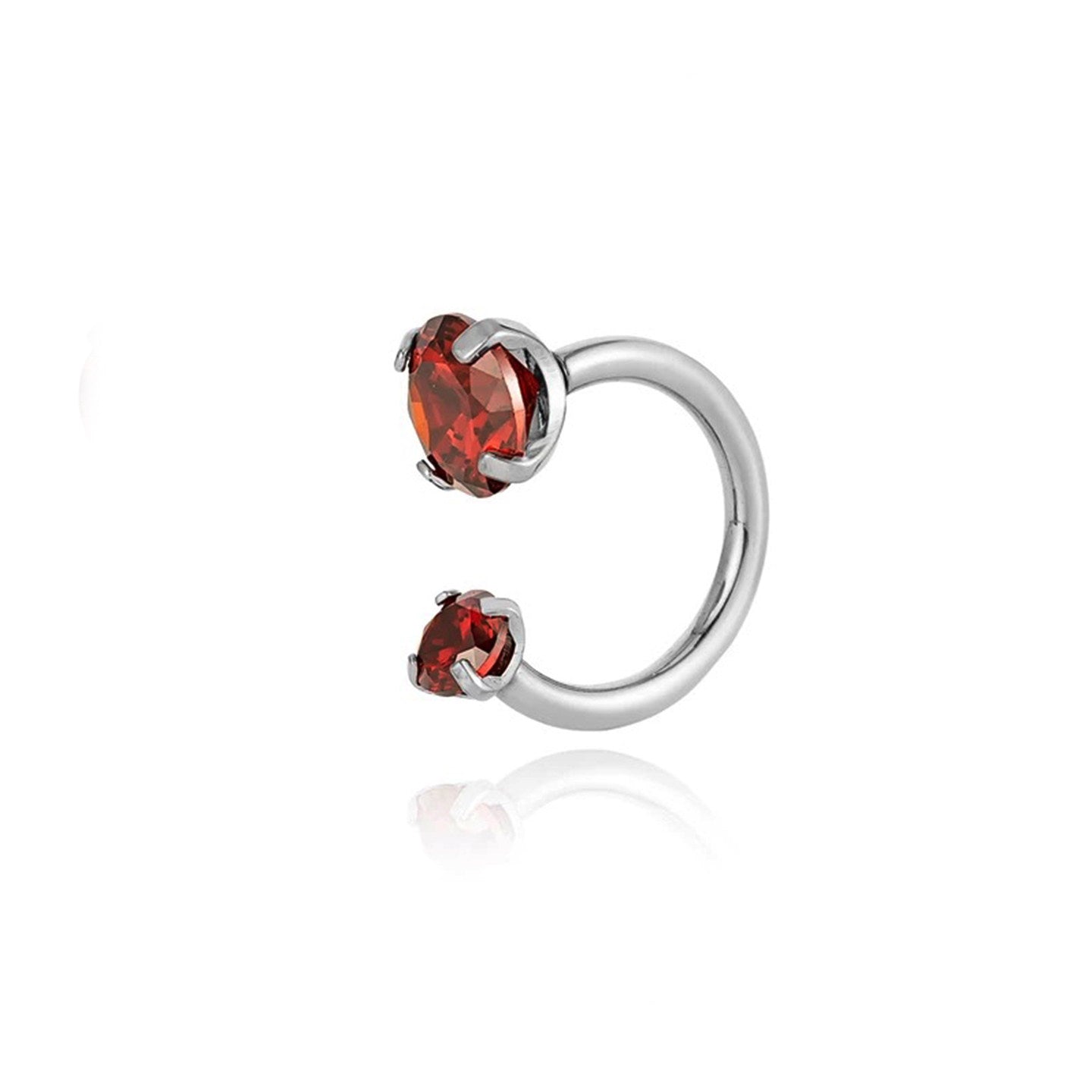 Titanium Double CZ Horseshoe Ring | Hypoallergenic Healing Cartilage Earring