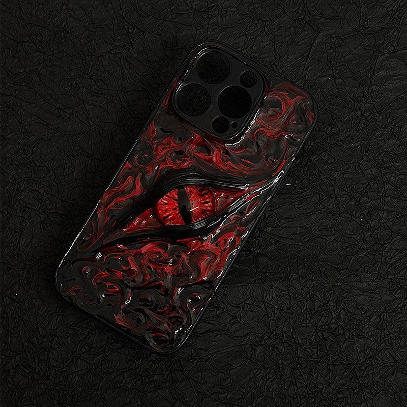 "Elemental Chaos" Marbled Dragon Eye 3D Phone Case | Swirling Texture Resin Cover