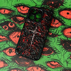 "Gothic Relics" 3D Embossed Phone Case | Bloody Cross, Fallen Angel & Spine Ribcage Art