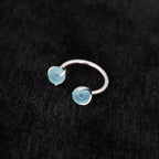 16G Pastellfarbener Zirkonia-Titan-Hufeisenring 
