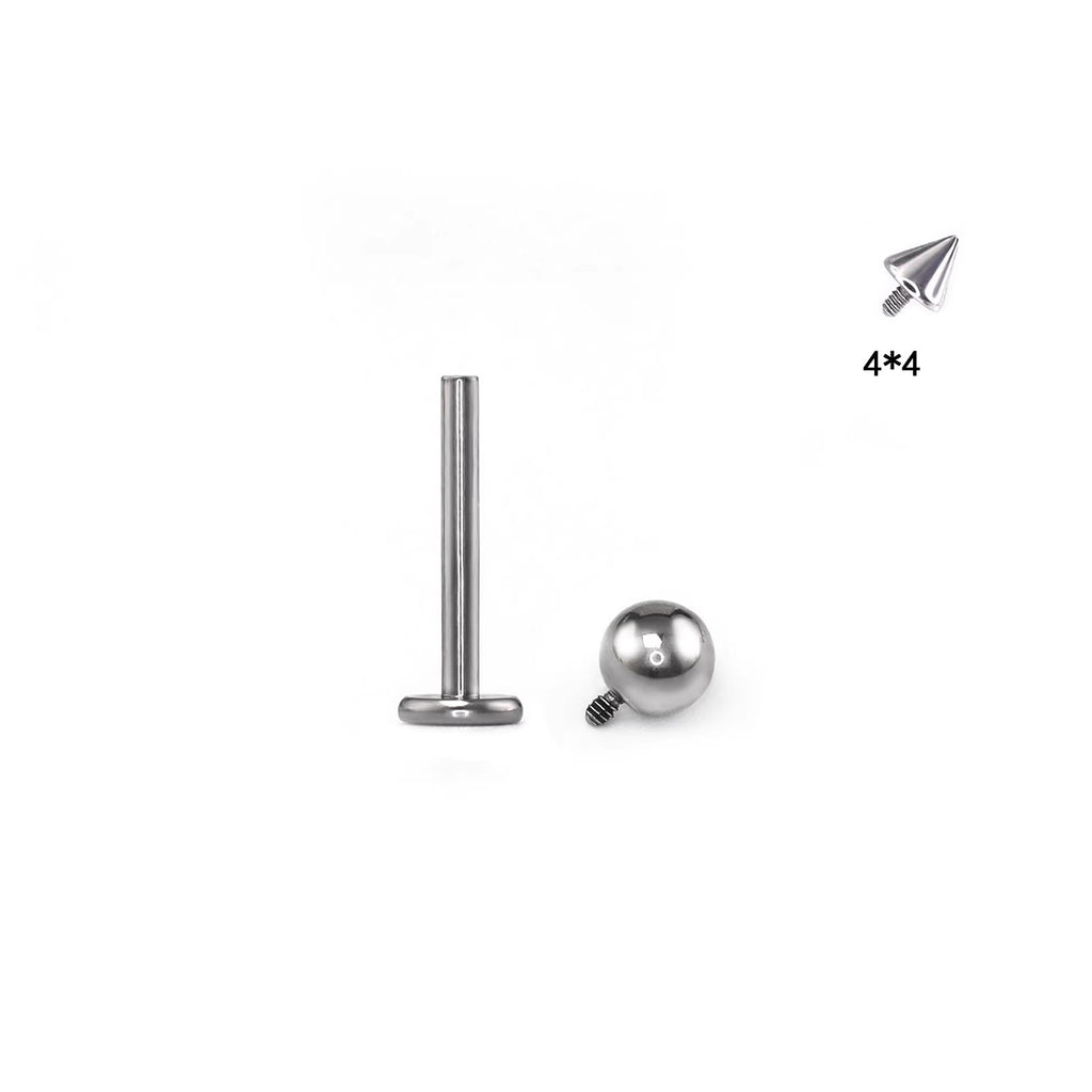 16G | 18G ASTM F136 Titanium Ball/Spike Stud - Healing Flat Back Labret for Lip & Cartilage