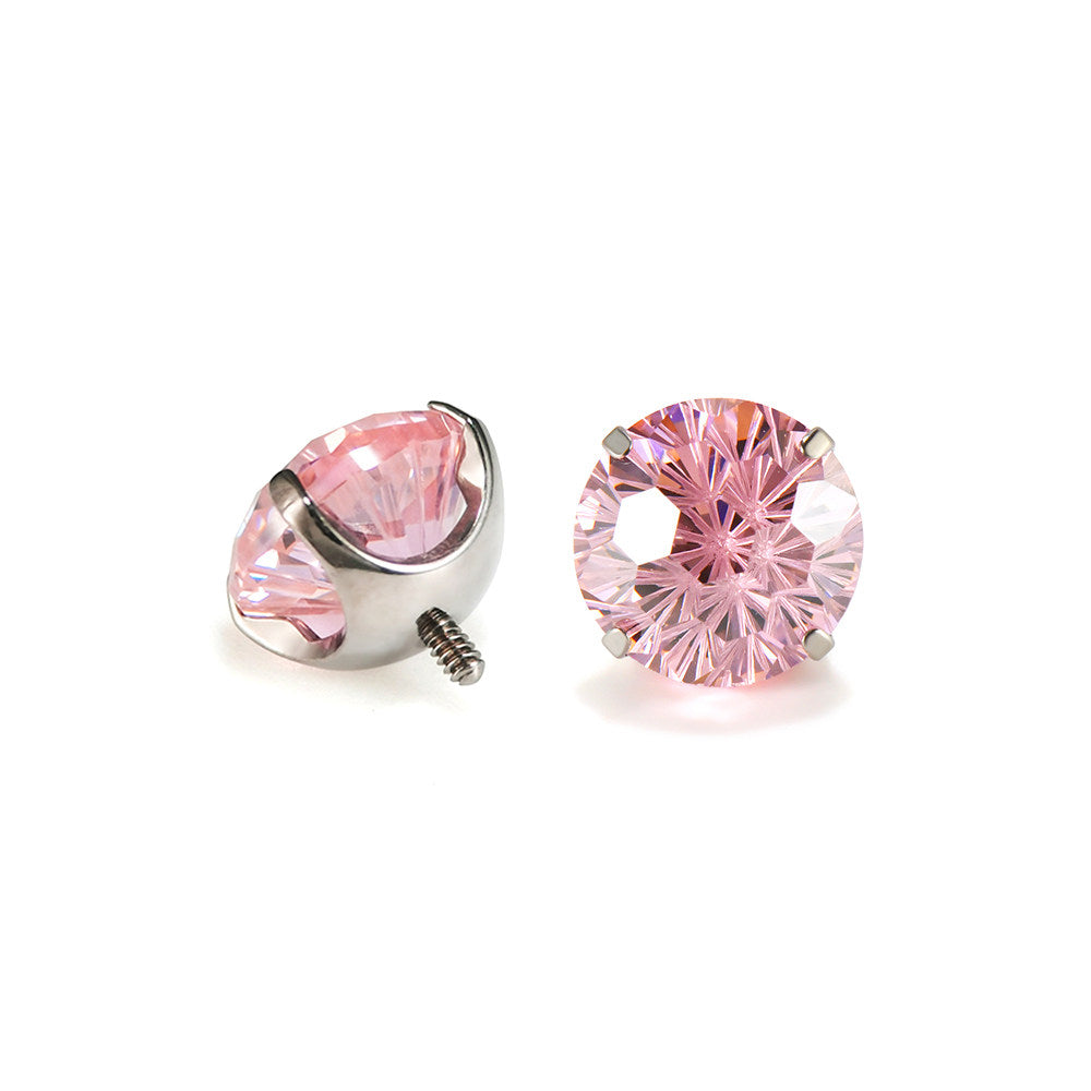 Piercing de langue en titane et tourmaline dégradée CZ 