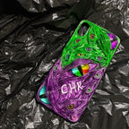 "Graffiti Beast" Custom Name 3D Phone Case | Personalized Hand-Painted Text & Monster Eyes