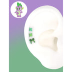 Titanium MLP Ribbon Bow Studs | Colorful Criss-Cross Lace Earring for Coquette & Kawaii Style