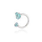 Bague en titane à fer à cheval asymétrique en zircon cubique brillant 