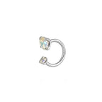 Bague en titane à fer à cheval asymétrique en zircon cubique brillant 