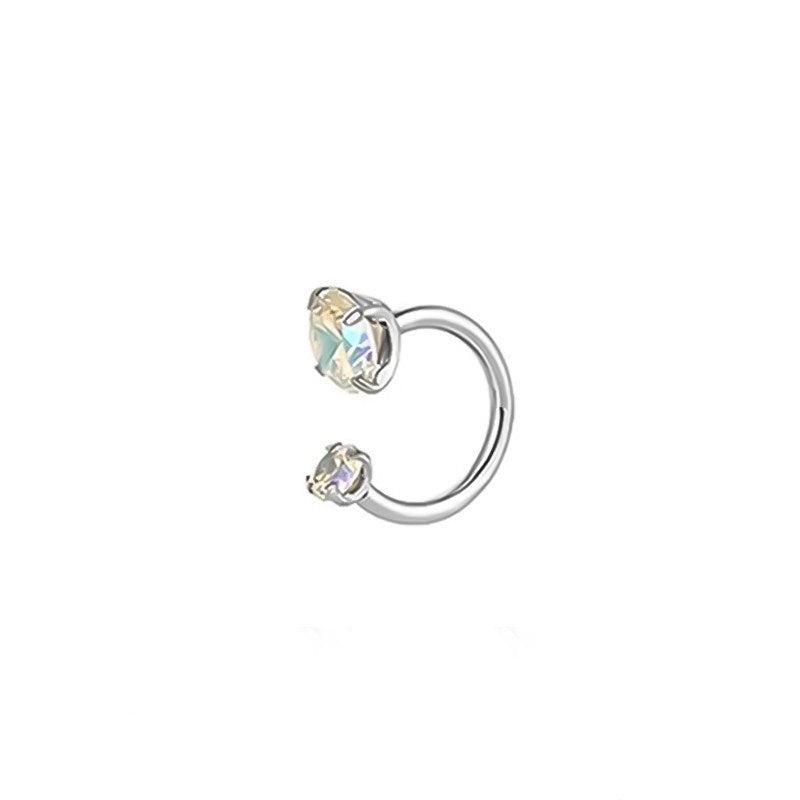 Titanium Double CZ Horseshoe Ring | Hypoallergenic Healing Cartilage Earring