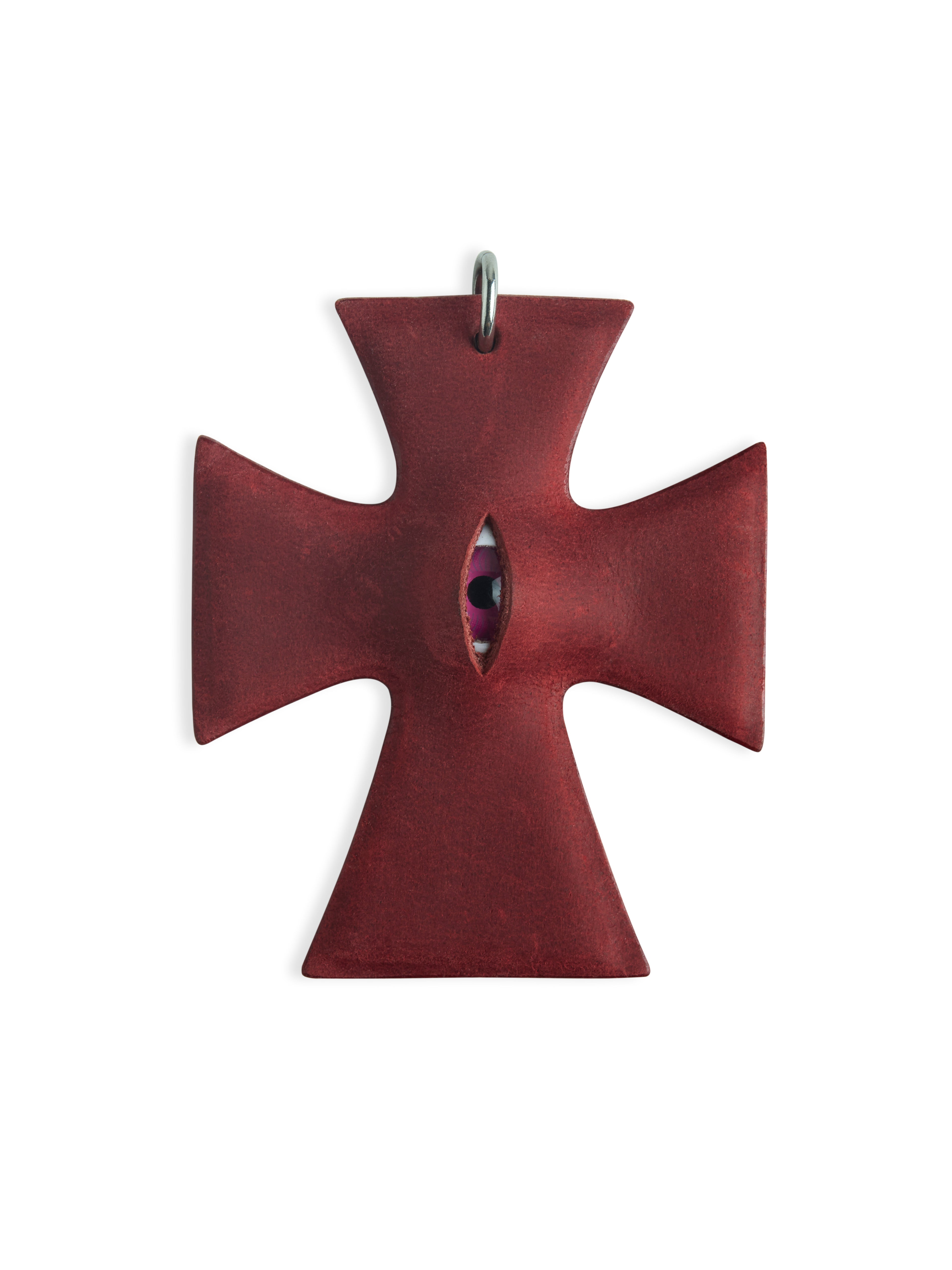 The "Crux" Pendant - Hyper-realistic Eye Cross Necklace | Gothic Occult Jewelry