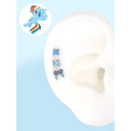 Titanium MLP Ribbon Bow Studs | Colorful Criss-Cross Lace Earring for Coquette & Kawaii Style