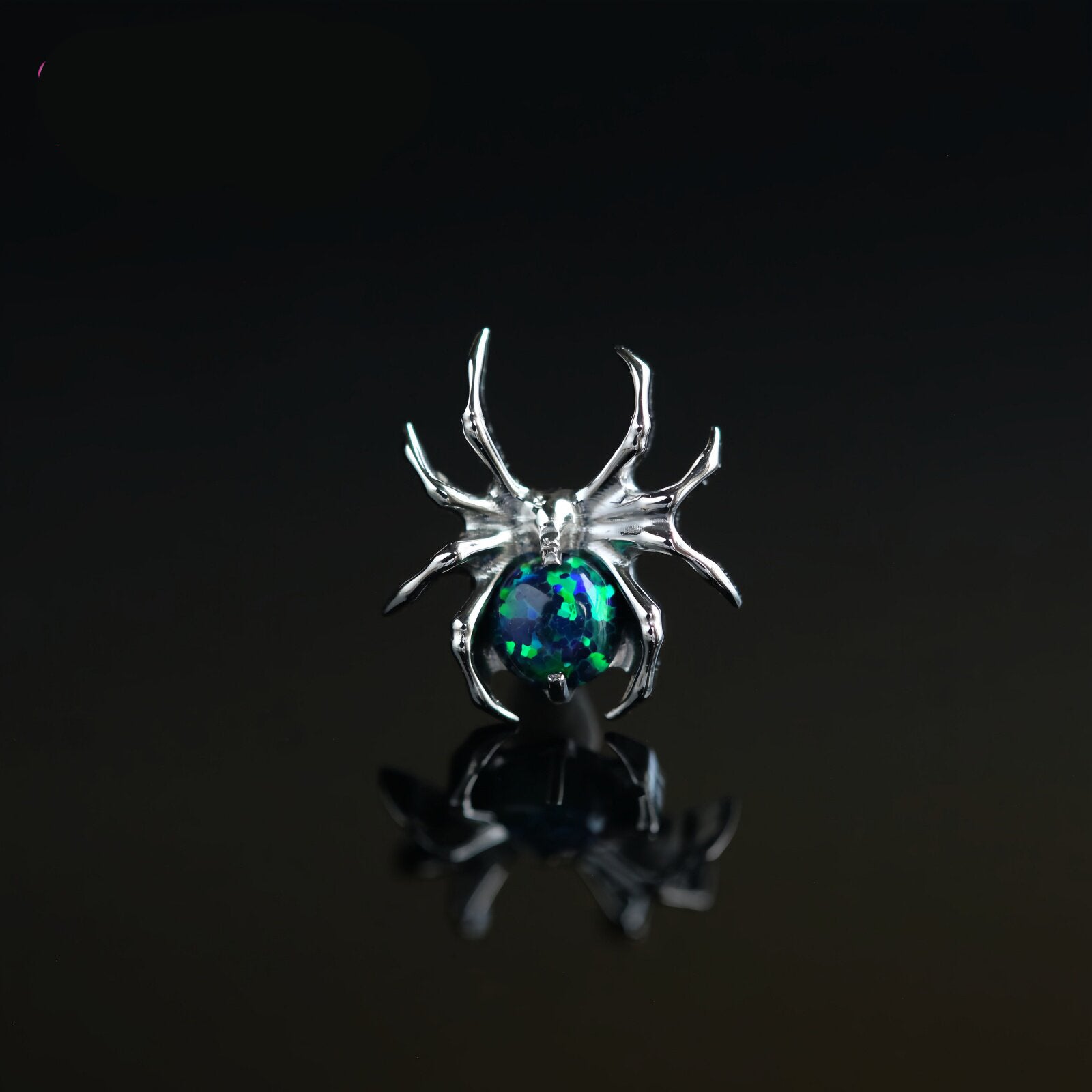 Boucles d'oreilles en titane et cristal araignée 