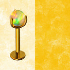 Ohrstecker aus Titan mit Innengewinde und Aurora-Borealis-Opal 