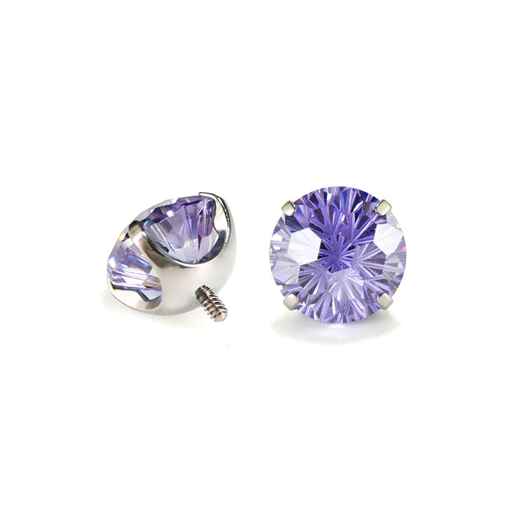 Piercing de langue en titane et tourmaline dégradée CZ 