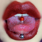 Y2K Multicolor Micro-Pave Tongue Ring - Smooth Epoxy Sealed