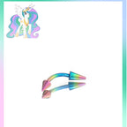 MLP Titanium Spiked Titanium Curved Barbell | Rook & Eyebrow Angel Fangs Lip Ring