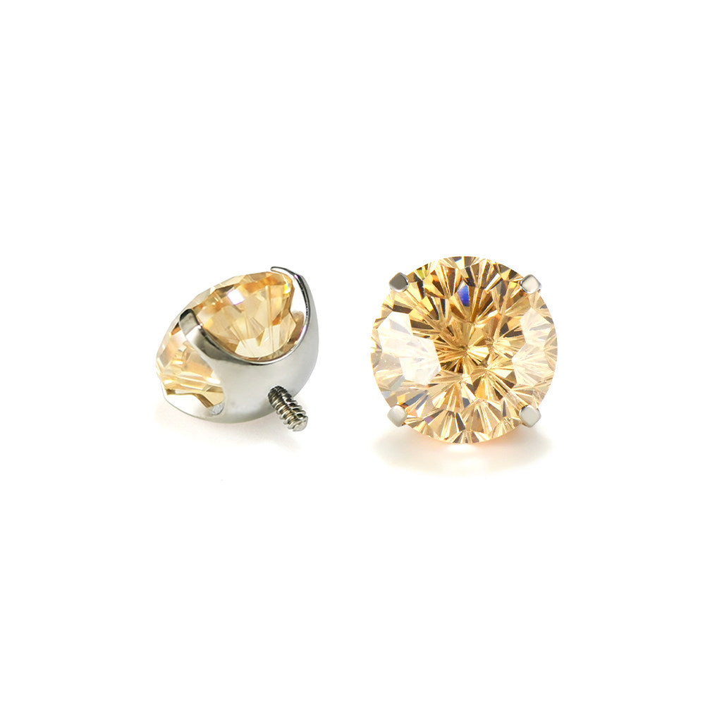 Piercing de langue en titane et tourmaline dégradée CZ 