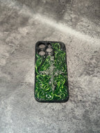 "Gothic Relics" 3D Embossed Phone Case | Bloody Cross, Fallen Angel & Spine Ribcage Art