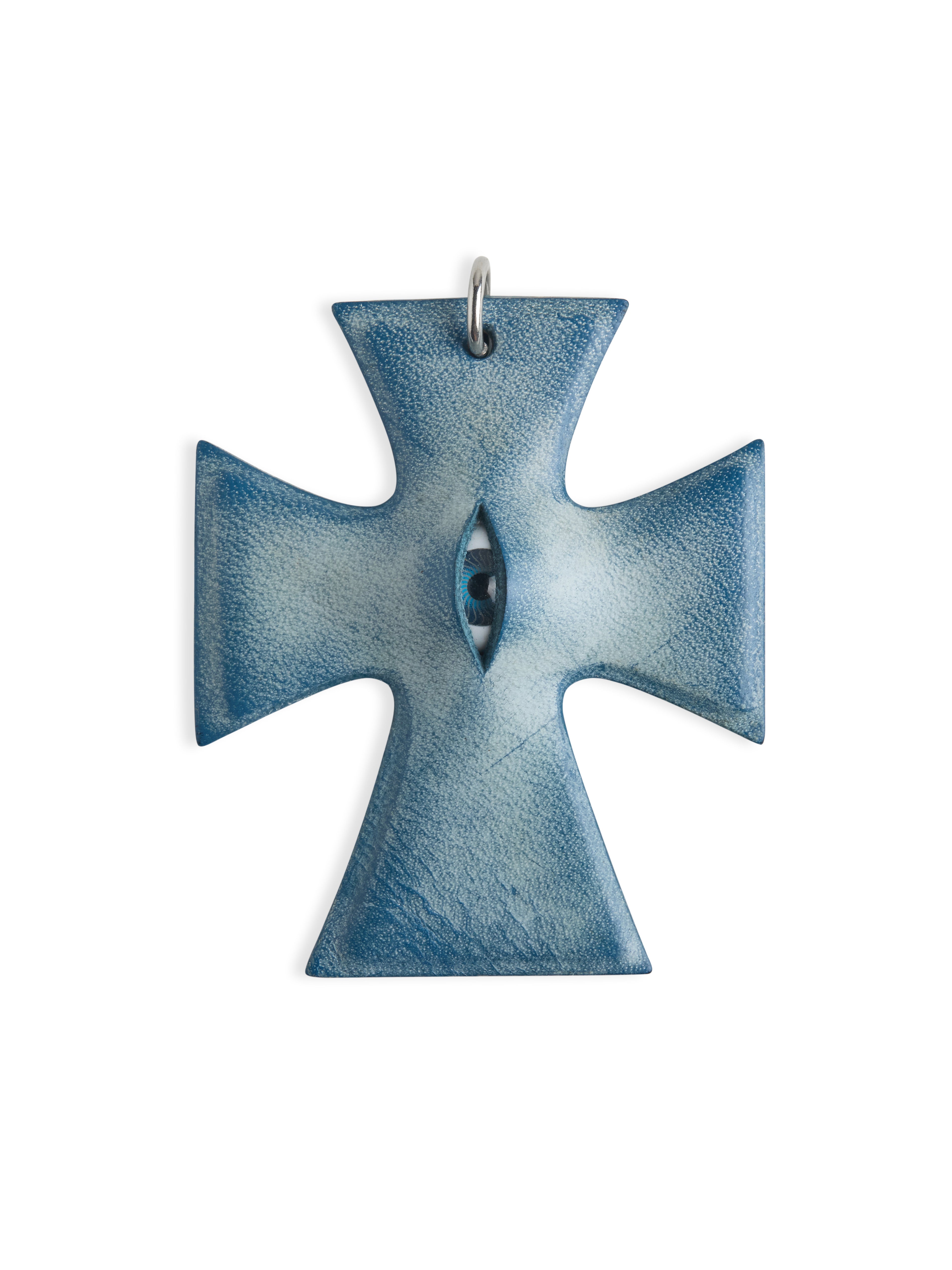 The "Crux" Pendant - Hyper-realistic Eye Cross Necklace | Gothic Occult Jewelry