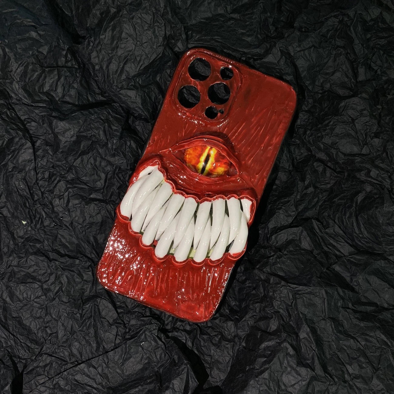 "The Devourer" 3D Big Mouth Monster Phone Case | Realistic Teeth & Cyclops Eye Art