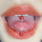 Y2K Multicolor Micro-Pave Tongue Ring - Smooth Epoxy Sealed