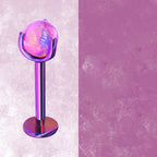 Ohrstecker aus Titan mit Innengewinde und Aurora-Borealis-Opal 