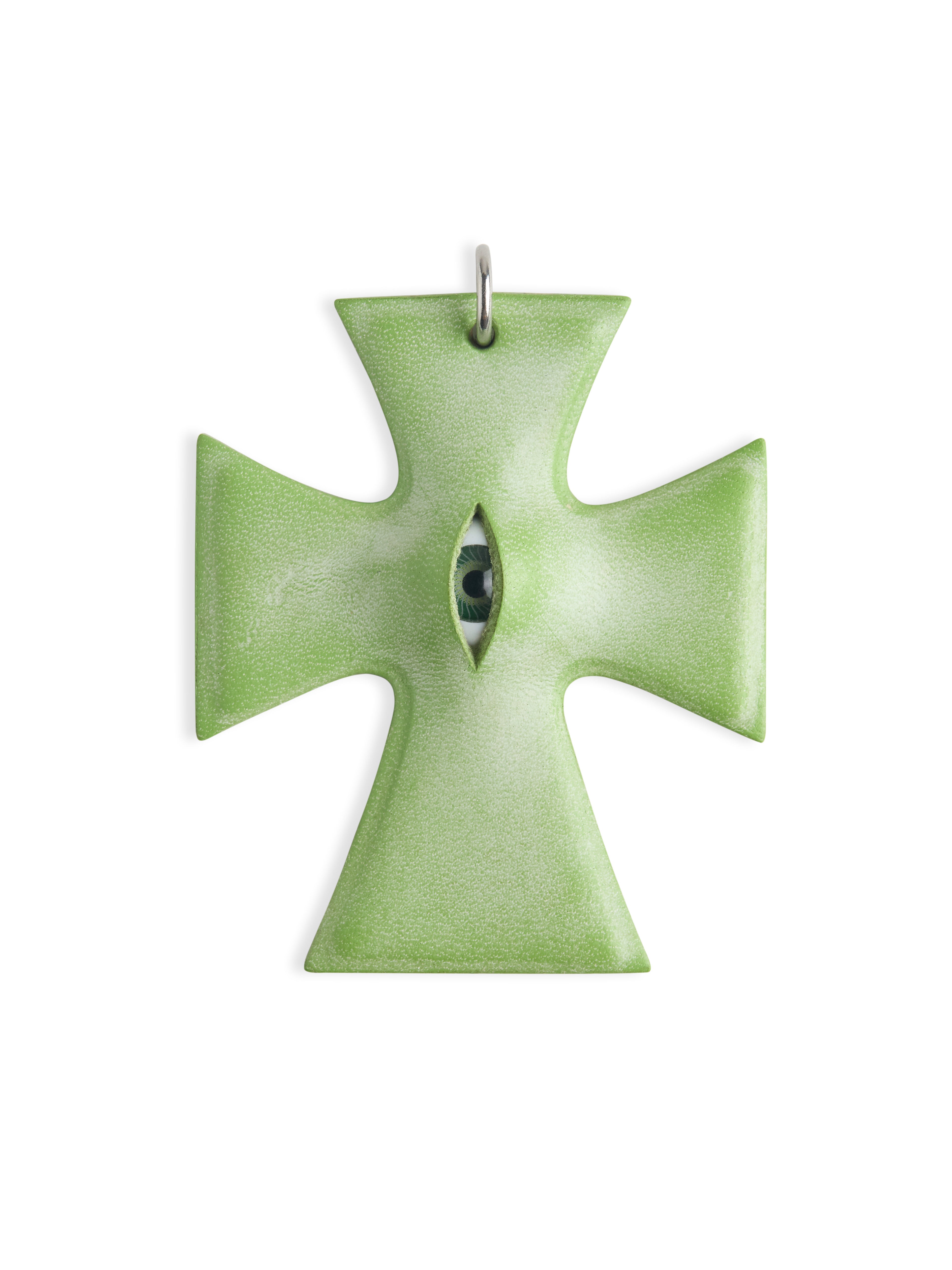 The "Crux" Pendant - Hyper-realistic Eye Cross Necklace | Gothic Occult Jewelry