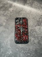 "Gothic Relics" 3D Embossed Phone Case | Bloody Cross, Fallen Angel & Spine Ribcage Art