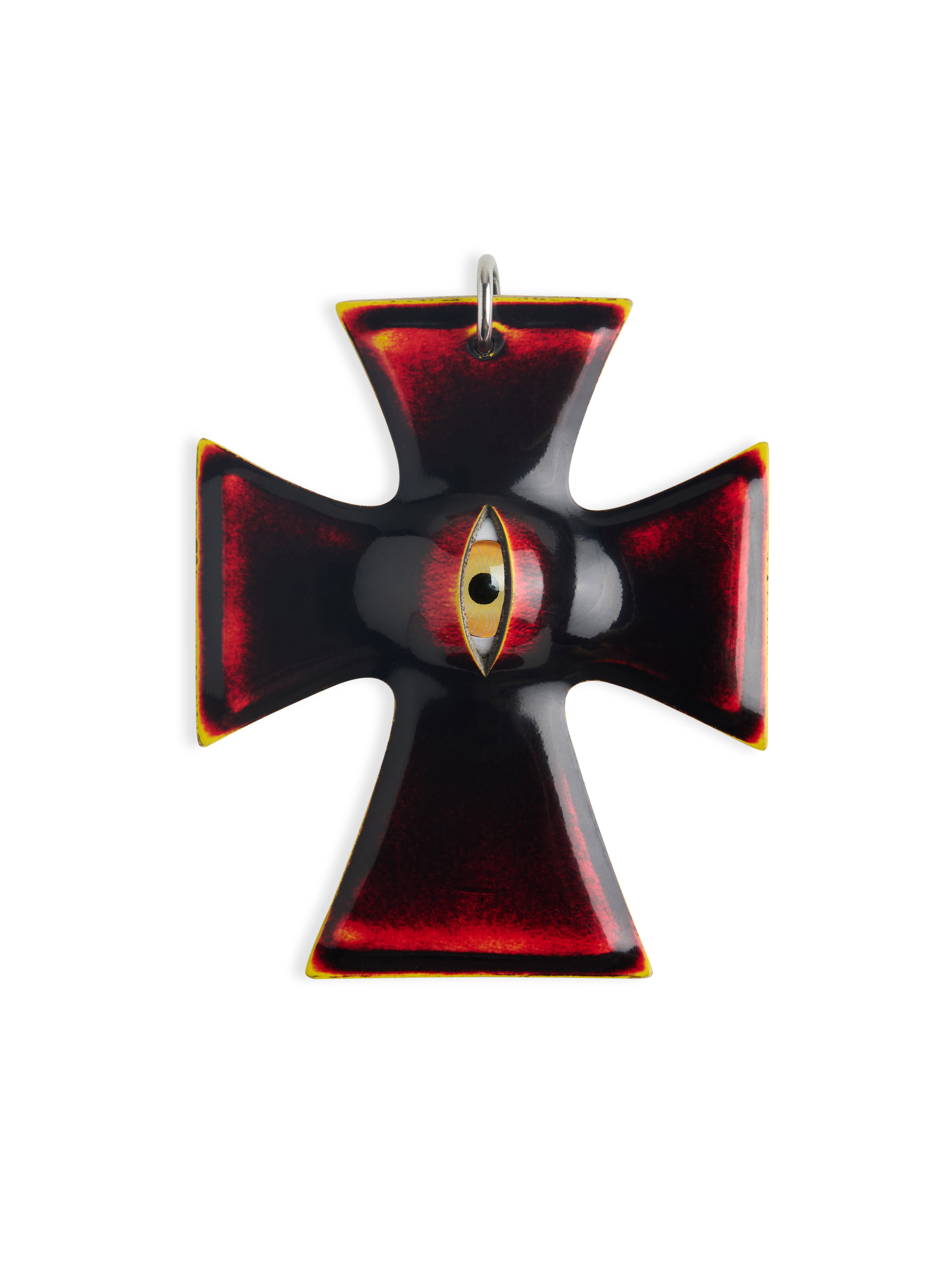 The "Crux" Pendant - Hyper-realistic Eye Cross Necklace | Gothic Occult Jewelry