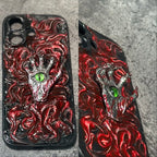 "Gothic Relics" 3D Embossed Phone Case | Bloody Cross, Fallen Angel & Spine Ribcage Art