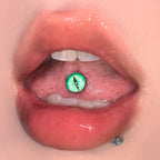Mystic Demon Eye Titanium Tongue Ring - Internally Threaded