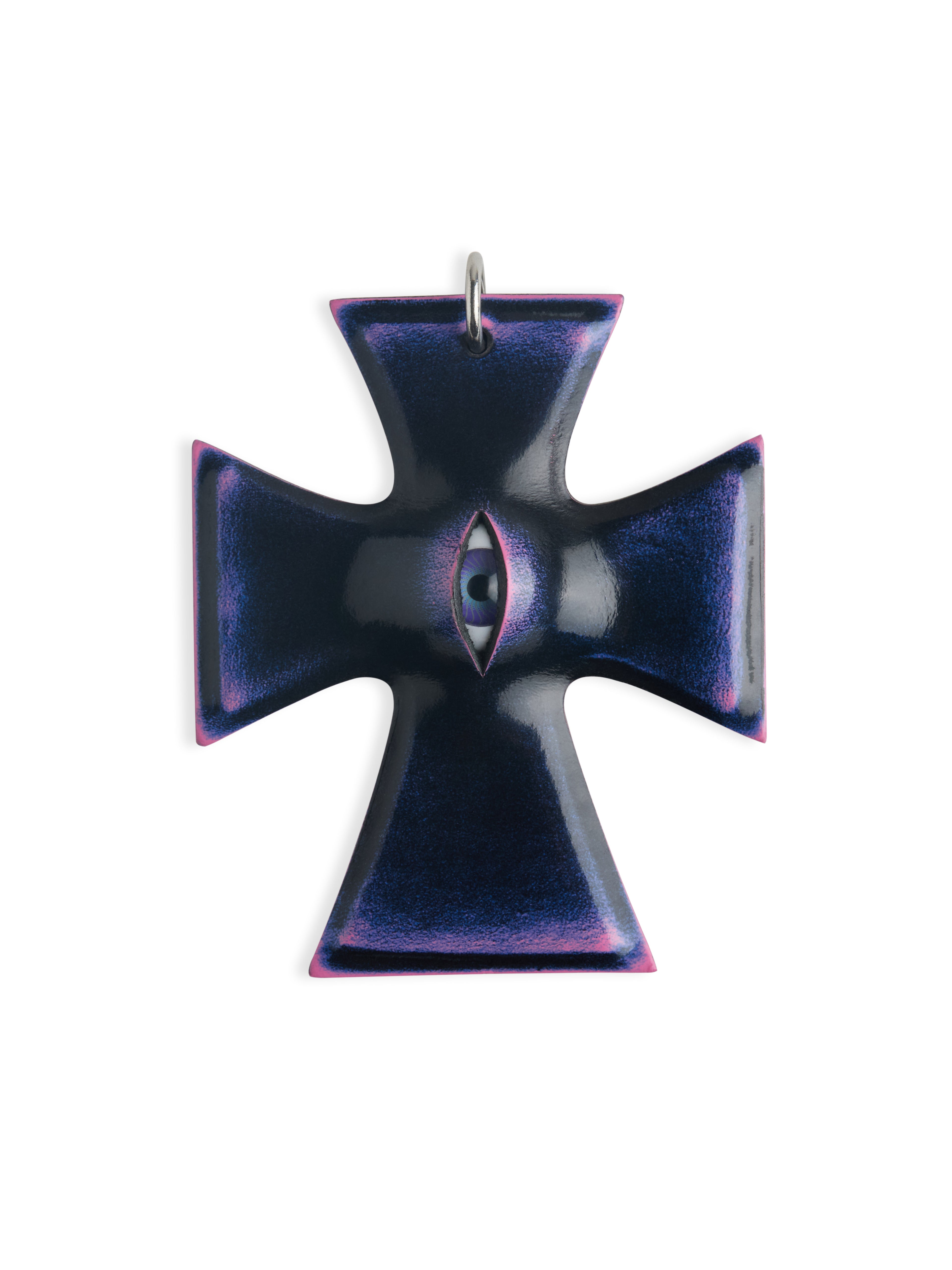 The "Crux" Pendant - Hyper-realistic Eye Cross Necklace | Gothic Occult Jewelry