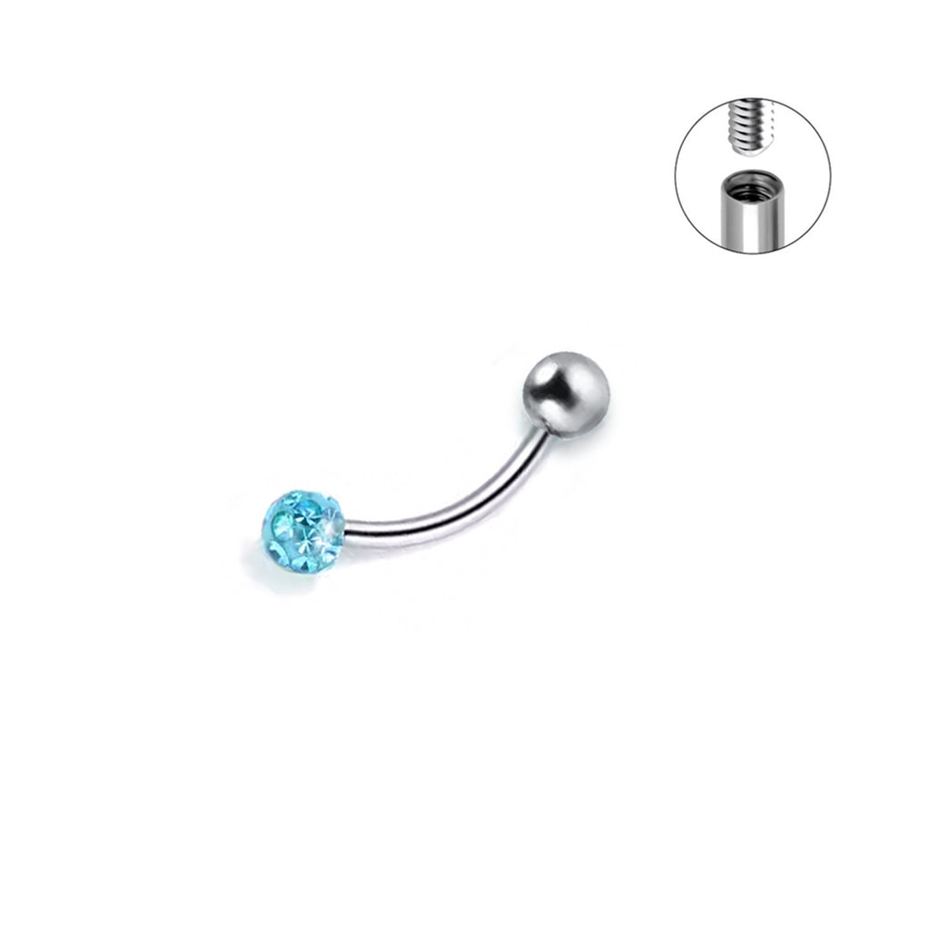 16G Vollzirkus-Augenbrauenstecker aus Edelstahl mit Außengewinde, Außengewinde 