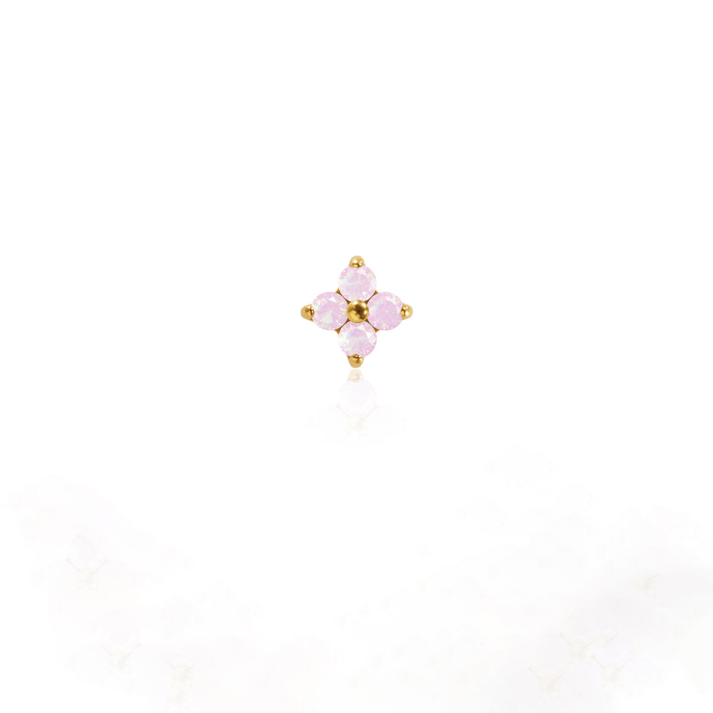 Boucles d'oreilles en titane et opale en forme de fleur de cerisier 