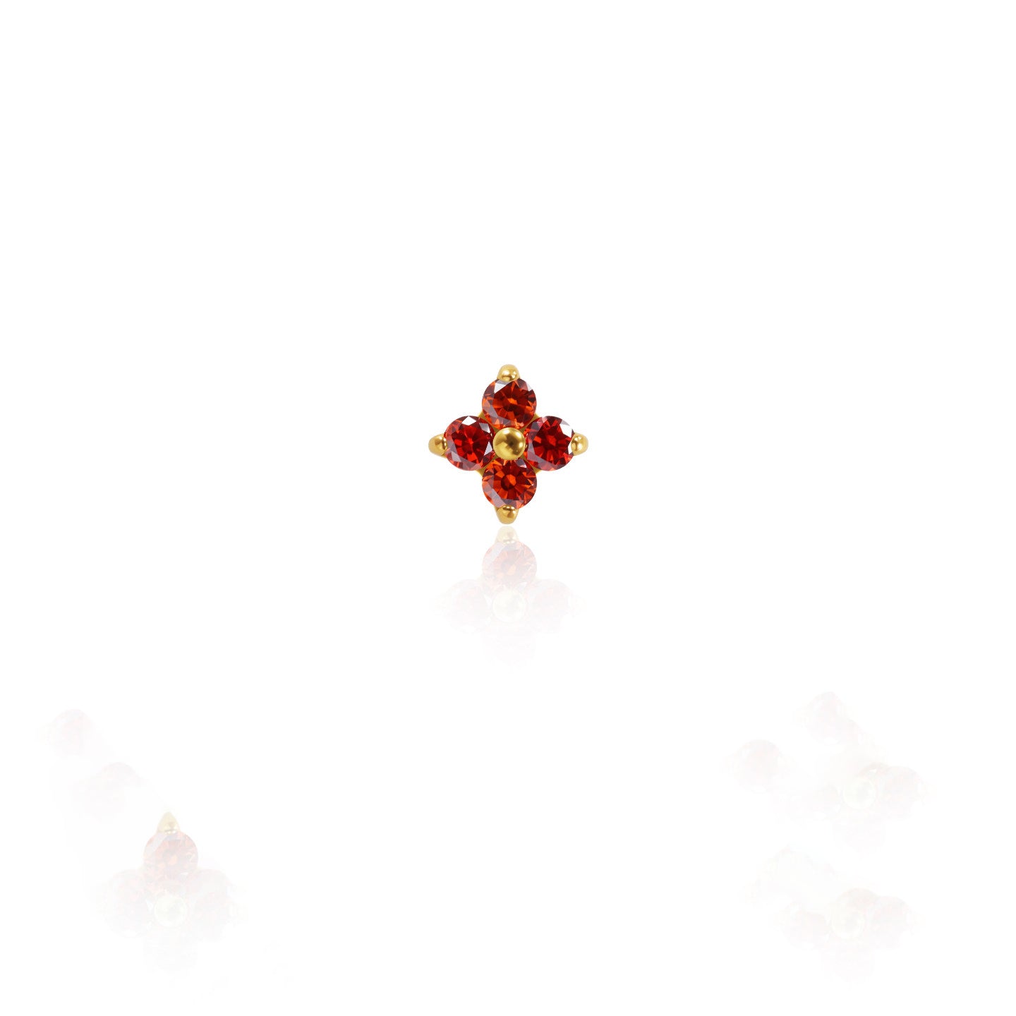 Boucles d'oreilles en titane et opale en forme de fleur de cerisier 