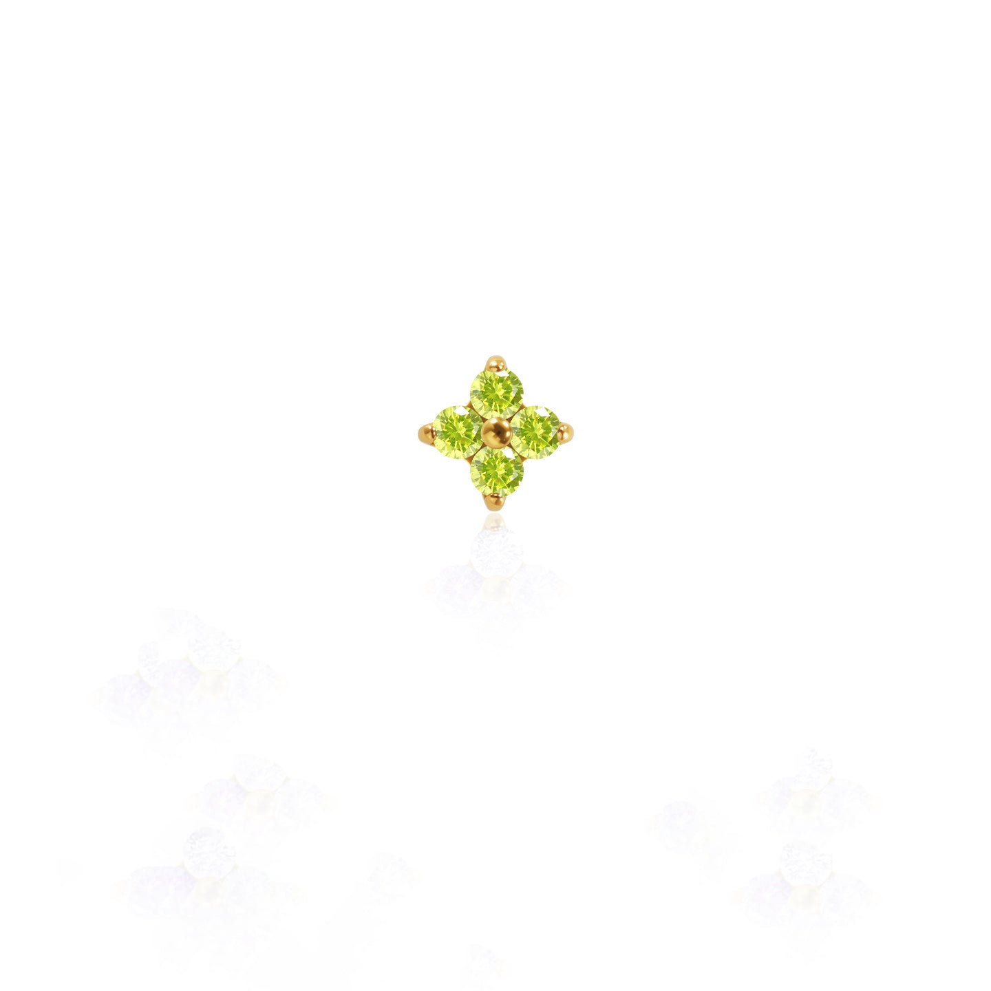 Boucles d'oreilles en titane et opale en forme de fleur de cerisier 