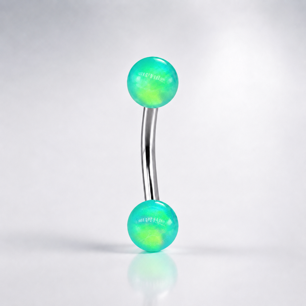 Opal Ball Titanium Eyebrow Barbell