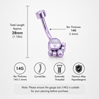 Rainbow CZ Cat Paw Titanium Navel Ring
