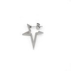 Black & White Large Pentagram Stainless Steel Ear Studs - Black & White Large Pentagram Stainless Steel Ear Studs - Single / Sliver by CRUXJEWELRY