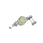 Eastern Aesthetics - Butterfly Jade Externally Threaded Stainless Steel Studs - Eastern Aesthetics - Butterfly Jade Externally Threaded Stainless Steel Studs - 0.8mm/20G by CRUXJEWELRY