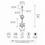 Snowflake CZ Dangle Titanium Belly Ring