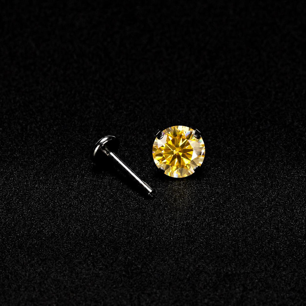 ETSY 4574962154 | IMAGE 5 | Amber Moissanite Flat Back Stud