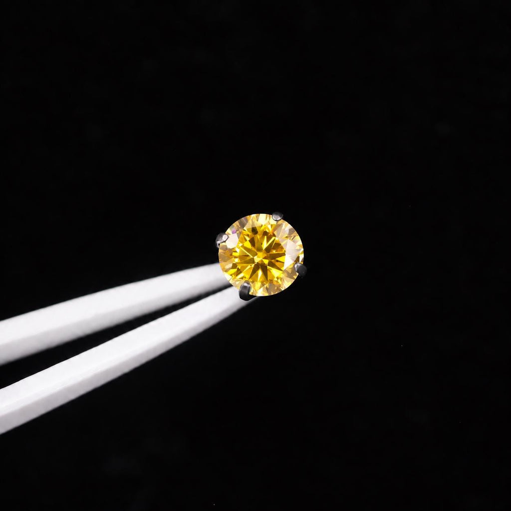 ETSY 4574962154 | IMAGE 6 | Amber Moissanite Flat Back Stud