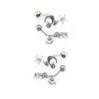 Star & Moon Dangle white-gold-plated copper Ear Studs - Star & Moon Dangle white-gold-plated copper Ear Studs - Single by CRUXJEWELRY