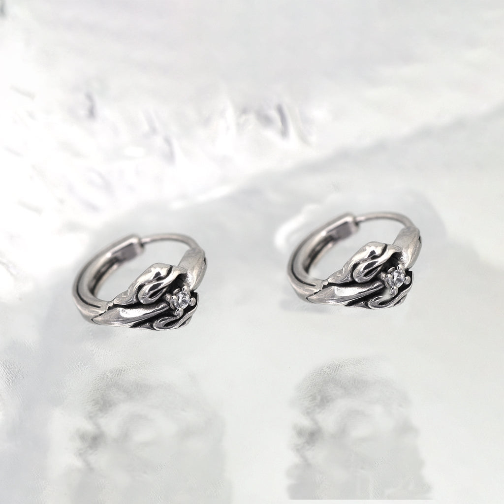 Gothic White CZ Stainless steel Earrings - Gothic White CZ Stainless steel Earrings - Single by CRUXJEWELRY