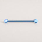 Aurora Opal titanium industrial barbell, detail view 5